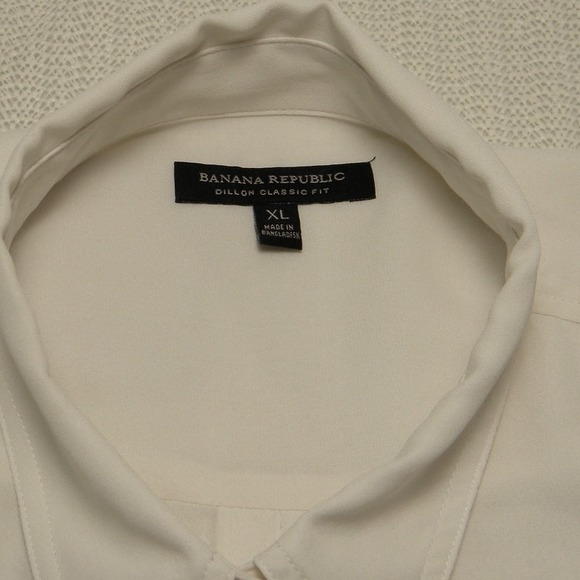 Banana Republic Dillon Classic Fit Women's‎ Sheer Cream Long Sleeve Blouse XL - Picture 7 of 7